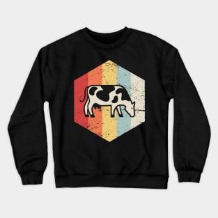 Retro Vintage Cattle Cow Farmer Icon Crewneck Sweatshirt